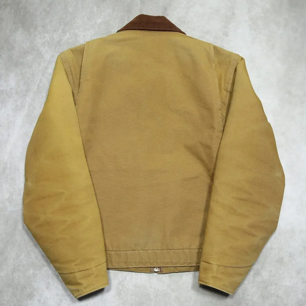Vintage Carhartt J001 BRN Faded Brown Detroit Jacket Size Small - Picture 5 of 16